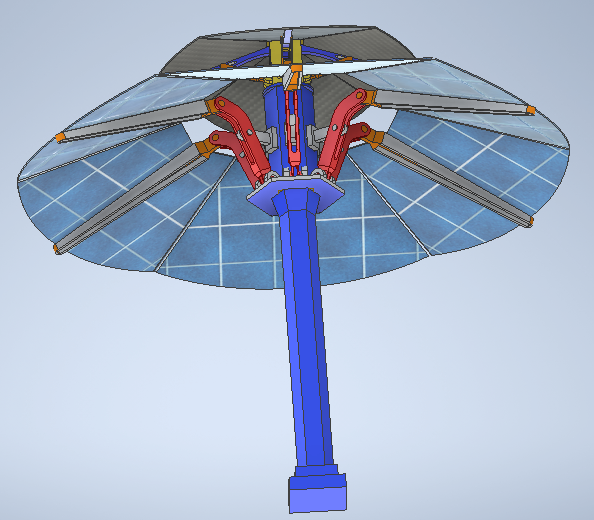 路边太阳能伞3D数模图纸+INVENTOR设计